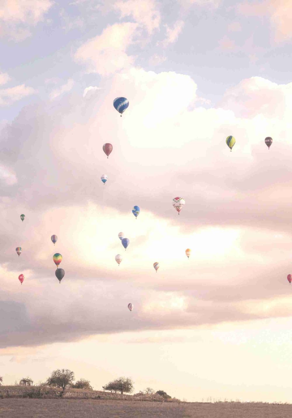 Luftballonger i Soluppgång Poster