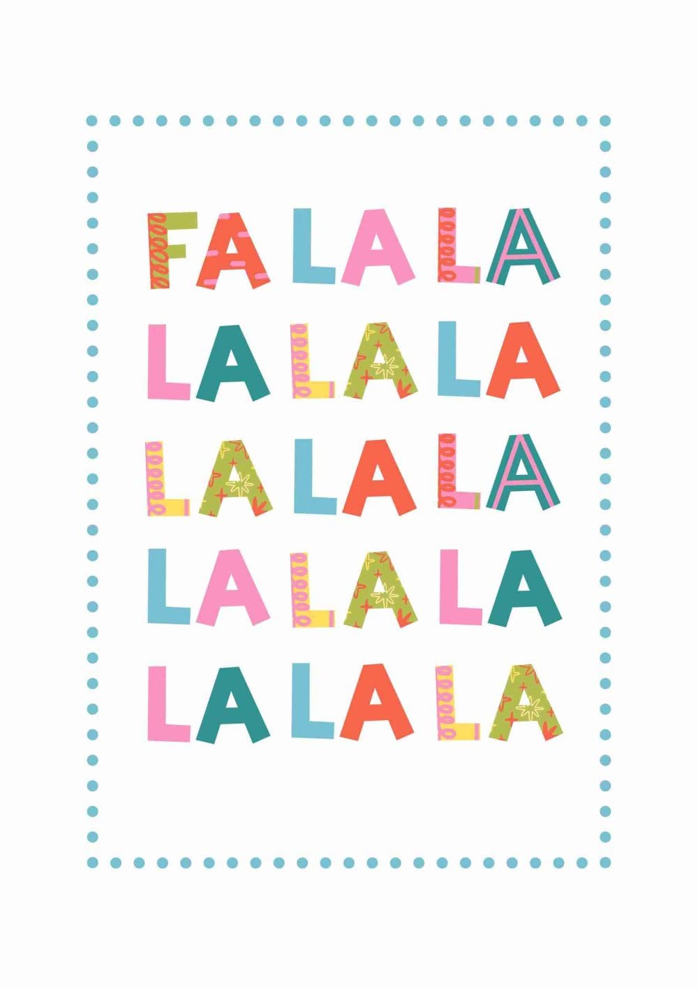 Färgglad Fa La La Poster