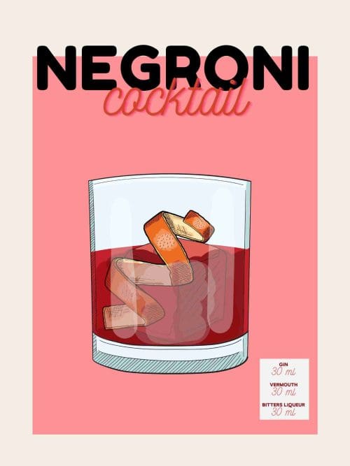 Negroni Cocktail Recept Poster