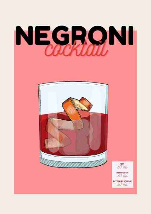 Negroni Cocktail Recept Poster