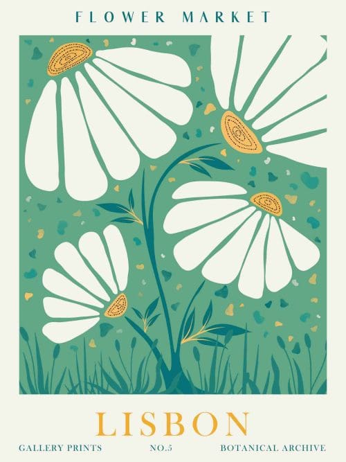 Lisbon Blomstermarknad Poster