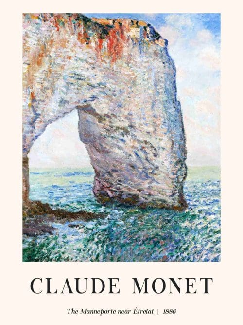 Claude Monet Klipporna på Stranden Poster