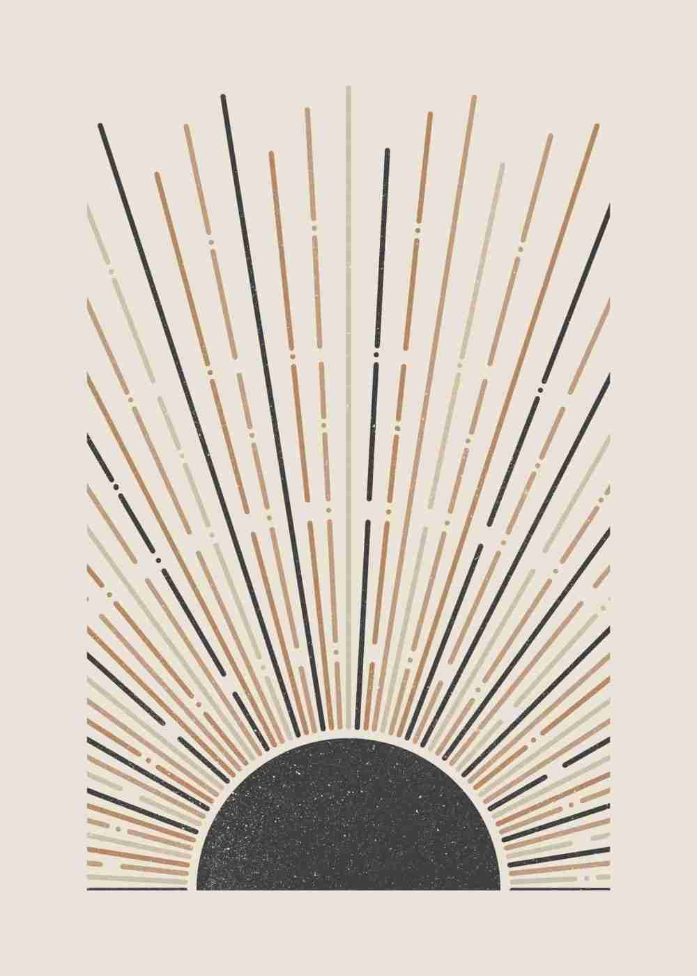 Strålande Solnedgång Abstrakt Poster