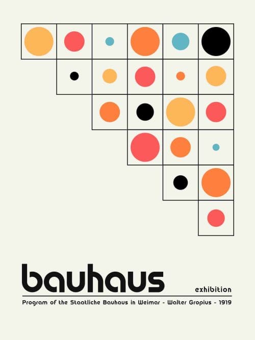 Bauhaus Färgstarka Cirklar Poster