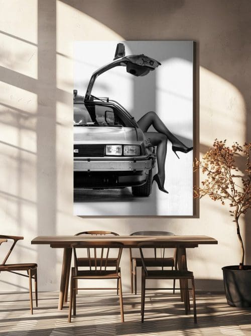 Retro DeLorean Fotografi Poster