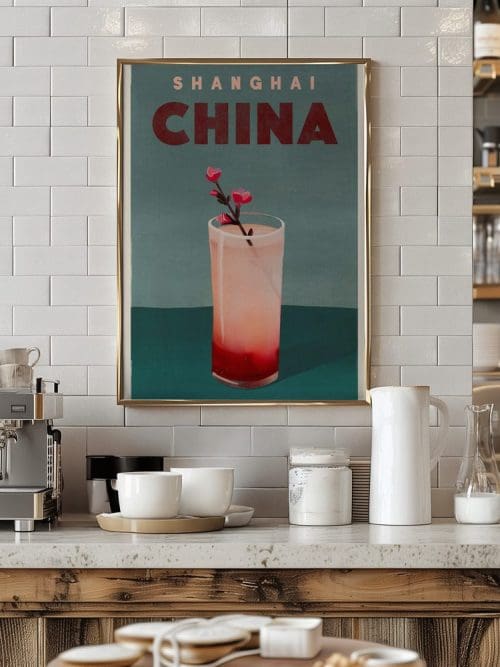 Shanghai China Cocktail Poster