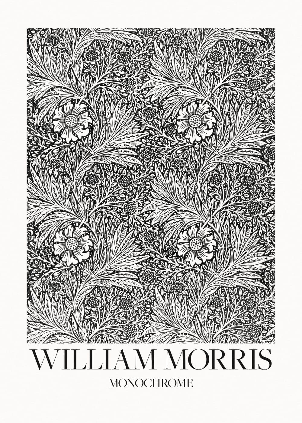 William Morris Monokrom Mönster Poster