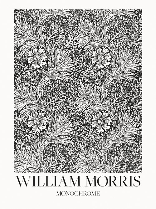 William Morris Monokrom Mönster Poster