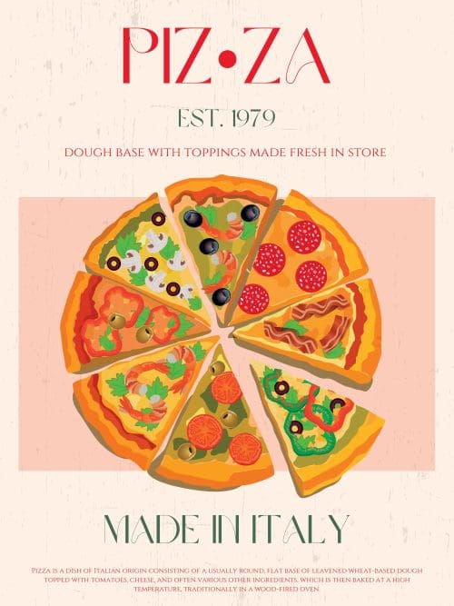 Italiensk Pizza Poster