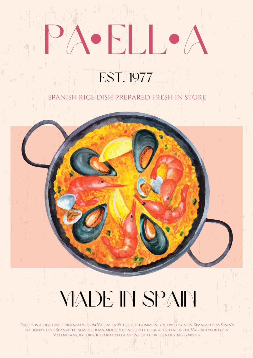 Spansk Paella Poster