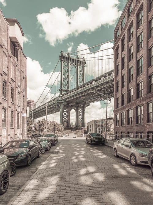 Manhattan Bridge Vintage Poster