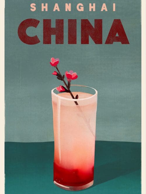 Shanghai China Cocktail Poster