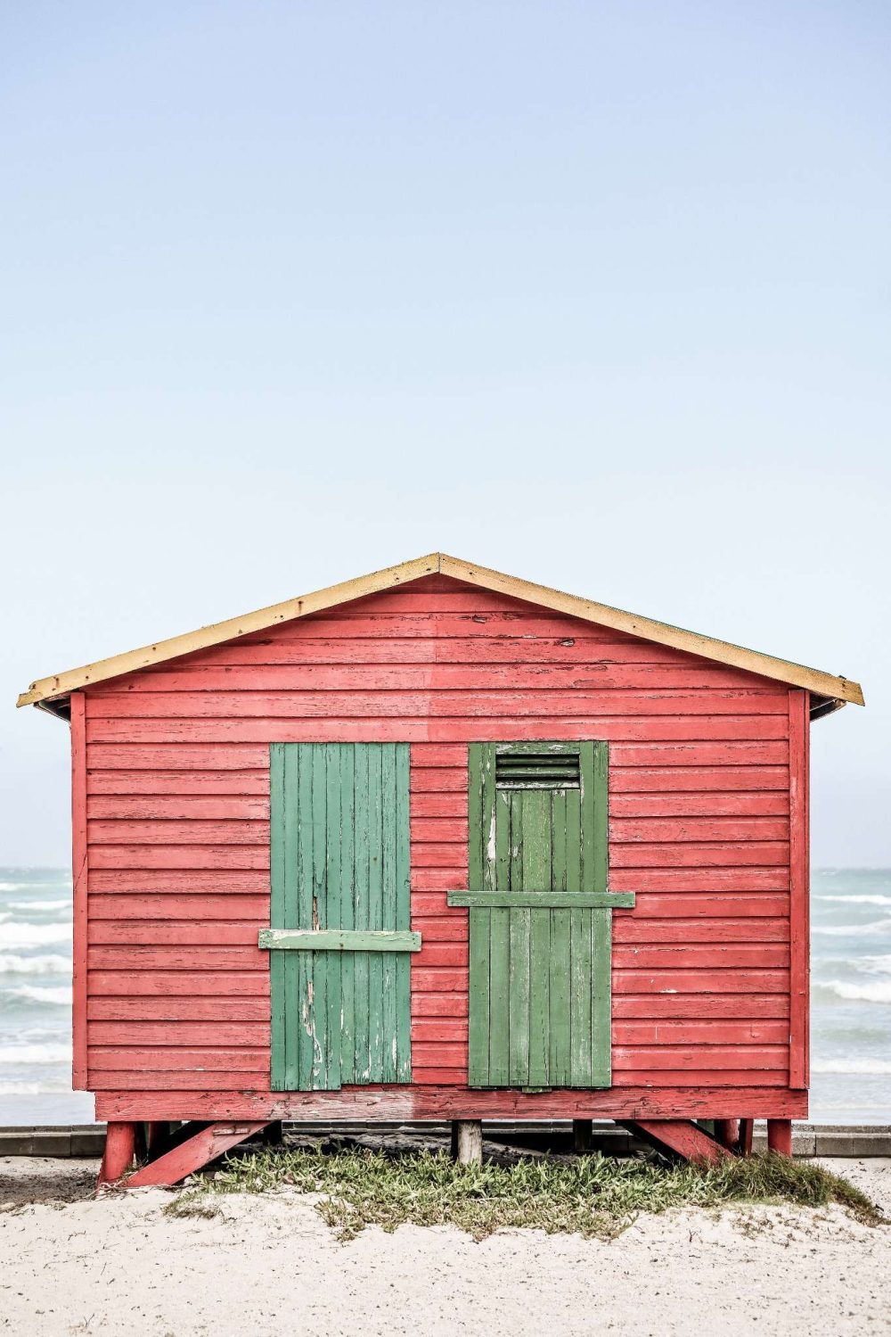 Strandhytt i Rött och Grönt Poster